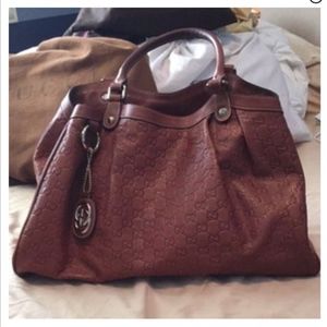GUCCI Guccissima Large Sukey Tote Tan